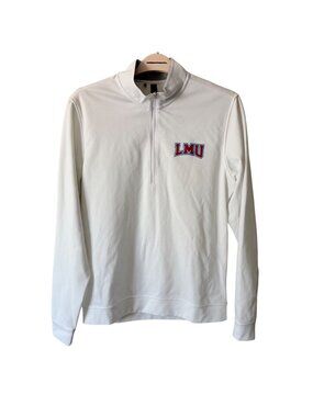 Adidas LMU Loyola Marymount Lions White Quarter-Zip Pullover Sweatshirt S